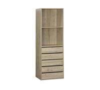 Module dressing avec 5 tiroirs et 2 étagères. naturel. panneaux stratifiés