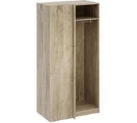 Module dressing d'angle - Décor chêne - 3 étagères - 1 tringle à vêtements - L100 x P66 x H200 cm
