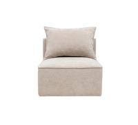 Module droit pour canapé en tissu effet velours texturé beige KERRY
