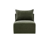 Module droit pour canapé en tissu effet velours vert kaki KERRY