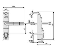 Module extérieur pour serrure antipanique - à poignée - PE 13/23 blanc VACHETTE