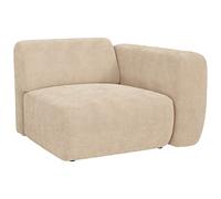 Module fauteuil d'angle droit en velours côtelé fines côtes beige POGNI de Maison Céphy