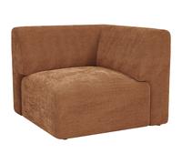 Module fauteuil d'angle en velours côtelé fines côtes terracotta POGNI de Maison Céphy