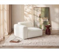 Module fauteuil d'angle gauche en tissu bouclette blanc POGNI de Maison Céphy