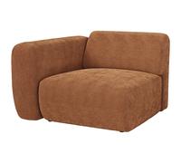 Module fauteuil d'angle gauche en velours côtelé fines côtes terracotta POGNI de Maison Céphy