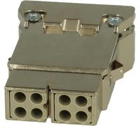 Module HARTING Han HMC MegaBit pour 2 câbles + blindage GND Insert femelle (F) Connexion à sertir, 8 pôles + blindage 50 V, 10 A -