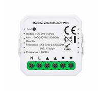 Module Interrupteur Volet Roulant Connecté WiFi - Noir - Contrôle Manuel ou Vocal - IP20 - SILUMEN