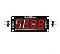 Module LED à 7 segments à 4 chiffres pour interface de microcontrôleur TM1637, capacité d'affichage de l'horloge en temps réel, alimentation 5 V CC (rouge)