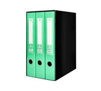 MODULE LIDERPAPEL 3 FICHIVEURS FOLIO 2 ANNEAUX MÉCANISME À LEVIER 52 MM VERT PASTEL