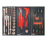 Module mousse 402x189mm carbone douilles/cliquet 1/2' - 24 pcs DRAKKAR TOOLS - 09867