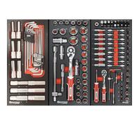 Module mousse 402x189mm carbone douilles longues 1/2' et clés mâles coudées - 31 pcs DRAKKAR TOOLS - 09868