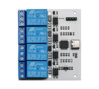 Module relais 4 canaux USB vers CH340, contrôle série, protection optocoupleur, interface TYPE-C DSTUR-T40