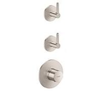 Module thermostatique encastré hansgrohe AXOR One 48722800, 2 sorties, avec poignée à levier, finition inox