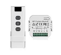 Module Volet Roulant Sans Fil, Interrupteur Sans Fil pour Volets Roulants, Stores, Composé d'une Télécommande RF + Module Récepteur, Max. 100m de Portée