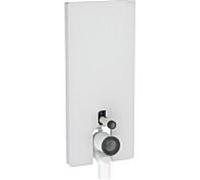 Module WC sur pied Geberit Monolith 131033TD5, façade blanche, panneaux latéraux en aluminium brossé, hauteur d'installation 114 cm