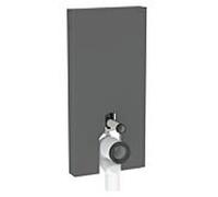 Geberit Monolith PLUS module sanitaire pour WC au sol, 101 cm, entrée deau latérale, avec tubulure de raccordement P, 131203CD7, Couleur: Verre noir / aluminium brossé noir - CM