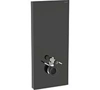 Geberit Monolith module WC mural 131231SJ6 hauteur 114cm, façade en verre noir, côté aluminium chrome noir