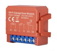 Module WiFi intelligent pour porte de garage avec application - Télécommande - Minuteur - Enregistrement de l'historique - Partage familial pour volet roulant - AC100-240 V - ABS orange - 39 x 39 mm