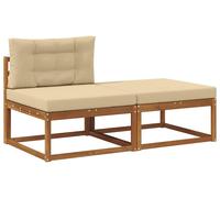 Modules de canapé modulable vidaXL avec coussins (2 pièces), couleur naturelle