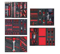 Modules outils en mousse 212 pièces STARTER - Idéal servante et établi - Starter complet et prêt à l'usage MW Tools TS MWE211