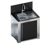 Modulo Évier avec égouttoir Inox et Noir - Cuisine d'extérieur ENO