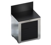 Modulo Plan de travail 2 tiroirs Inox et Noir - Cuisine d'extérieur ENO