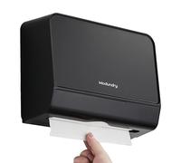 Modundry Distributeur de Serviette en Papier Mural, Distributeur Essuie Mains Pliés, pour Commercial Toilette et Cuisine, Salle De Bain, Peut Contenir 200 Feuilles, Noir