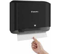 modunful Distributeur de Serviettes en Papier Mural Multi-usages - Pliage en C - pour Salle de Bain - Installation sans Trou - Couvercle en ABS Noir
