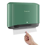 modunful Distributeur de Serviettes en Papier Mural Multi-usages - Pliage en C - pour Salle de Bain - Installation sans Trou - Couvercle en ABS Vert