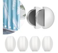 Modurio Lot de 4 lestés magnétiques pour rideau de douche - Avec housse en silicone - Pour nappe, rideaux de terrasse, blanc