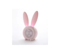 Moe lapin lumière de nuit chronomètre en silicone induction petit réveil son horloge de chronométrage veilleuse-rose rose G