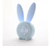 Moe lapin lumière de nuit chronomètre en silicone induction petit réveil son horloge de chronométrage veilleuse-bleu bleu G