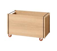 MOEBE Boîte de rangement Moebe Chêne huilé-noir. avec roulettes. 33x60x31 cm