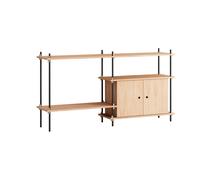 MOEBE Étagère avec armoire Shelving System Chêne-black. 163x85x35 cm. S.85.2.C