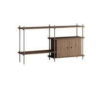 MOEBE Étagère avec armoire Shelving System Chêne fumé-warm grey. 163x85x35 cm. S.85.2.C