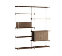 MOEBE Étagère avec armoire Shelving System Chêne fumé-white. 163x200x35 cm. S.200.2.C