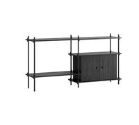 MOEBE Étagère avec armoire Shelving System Noir. 163x85x35 cm. S.85.2.C