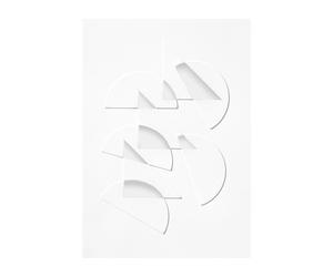 MOEBE Œuvre d'art en relief demi-lunes & triangles 29.7x42 cm Blanc cassé