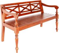 Möbel Batavia-Bank Dunkelbraun 123 cm Massivholz Mahagoni DE92325