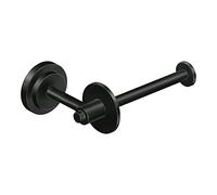 Moen DN0709BL Iso Collection European Single Post Toilet Paper Holder, Matte Black