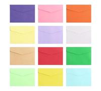 Moendergo 60 pcs Mini enveloppes colorées, 115 * 81mm 12 enveloppes cadeaux minuscules de couleurs assorties pour Noël, Thanksgiving, mariage, fête d'anniversaire