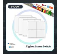 MOES 4 Gang Tuya ZigBee interrupteur sans fil 12 scènes contrôleur à bouton poussoir alimenté par batterie scénario d'automatisation pour les appareils Tuya 3 Gang