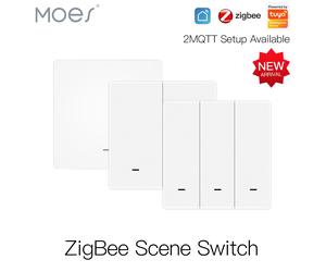 MOES - interrupteur de scène sans fil Tuya ZigBee, interrupteur à 9 boutons poussoirs, transmetteur à piles, Smart Life, automatisation des applications, 1/2/3 gangs 3 GANG