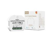 MOES interrupteur sans fil WiFi RF433 Intelligent DIY Alexa, MiNi Taille,Commutateur Relais Connecté Smart Life Tuya Contrôle à Distance, Compatible avec Google Home Alexa, 2 Gang