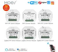 Moes Interrupteur Wifi Intelligent ZigBee, Variateur de Rideau, Commande Vocale Alexa Google Home, Application Smart Life Interrupteur WiFi 3 Gang