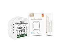 MOES Mini Tuya ZigBee 3.0 Module de commutateur d'éclairage intelligent, Hub requis, Compatible avec l'application Smart Life/Tuya, Alexa et Google Home, 1/2 Way (2 Gradateur de Groupe)