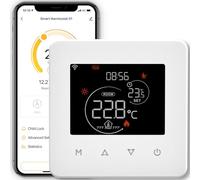 MOES Thermostat Connecté WiFi Chauffage au Sol Électrique, Calendrier et Télécommande sans Hub, Compatible avec Alexa, Google Home 16A,Noir