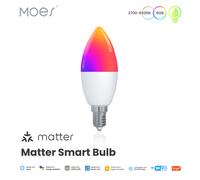 MOES Tuya Matter WiFi ampoule intelligente lumière LED à intensité variable 16 millions de couleurs rvb E14 lampe à bougie commande vocale Alexa Google Home 6 PC