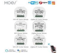 MOES Tuya - Module de commutation WiFi intelligent ZigBee, variateur de rideau, application Smart Life, télécommande, commande vocale Alexa Google Home Interrupteur Wifi 1 canal