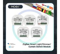 MOES Tuya ZigBee 3.0 Module de relais de commutateur d'éclairage intelligent 1/2/3 Gang Smart Life/Tuya App contrôle, fonctionne avec Alexa Google Home Yandex Interrupteur variateur à 2 boutons